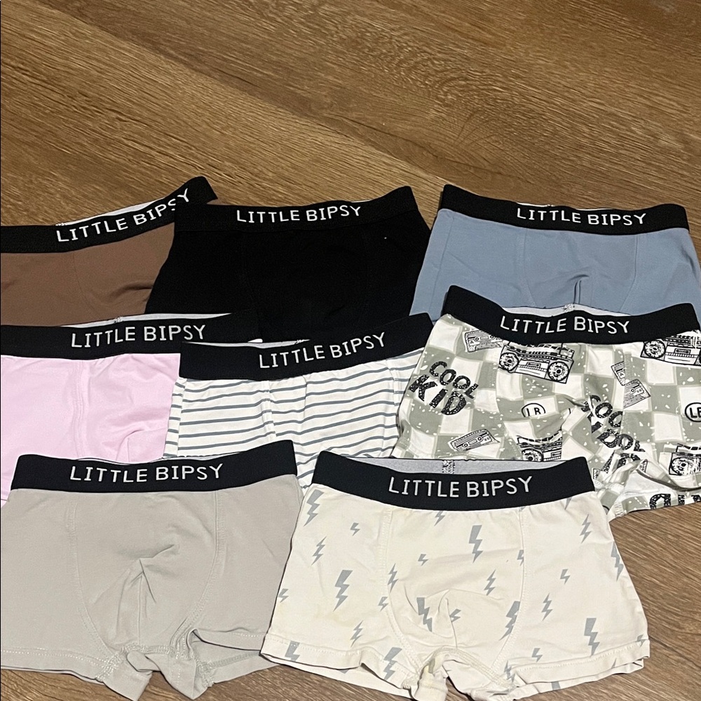 Little Bipsy Kids Boxer Briefs Set - Black, Brown, Pink, Cream, Gray